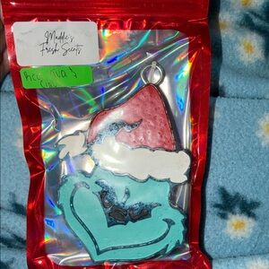Red and Blue Santa Ornament